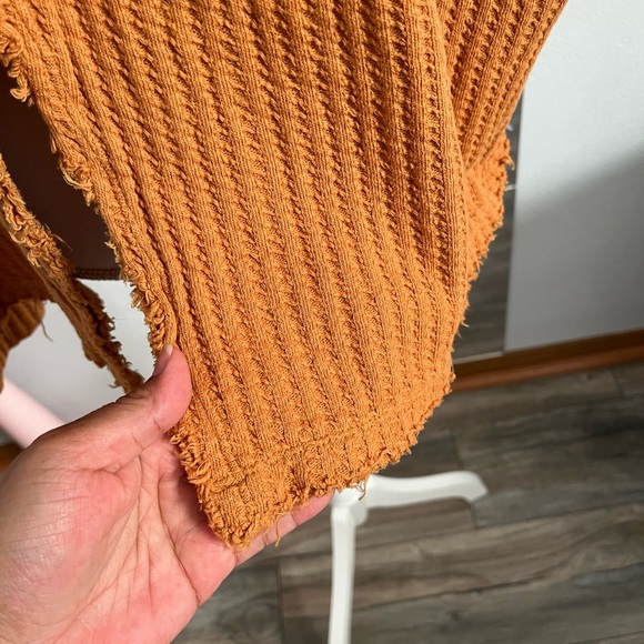 Free People waffle knit open back top - Picture 6 of 9